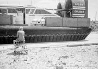AP1-88 hovercraft at the Hovertravel maintenance hangar -   (submitted by The <a href='http://www.hovercraft-museum.org/' target='_blank'>Hovercraft Museum Trust</a>).